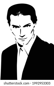 Retrato de un joven. Ilustración vectorial.