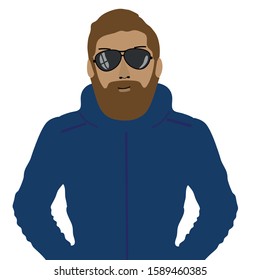 Portrait of a young man wearing a blue jacket