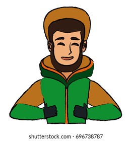 portrait young man wearing winter clothes