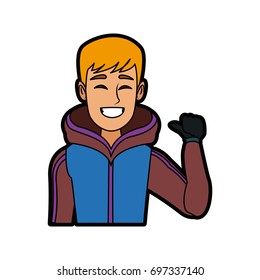 portrait young man wearing winter clothes