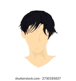 portrait of a young man's face with his hairstyle