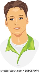 Portrait of a young trendy man. Vector