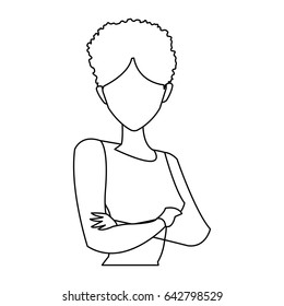 portrait young woman gesturing style outline