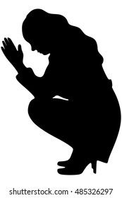 portrait of a young woman praying