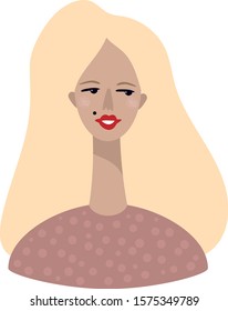 portrait of young woman. vector avatar for social media.