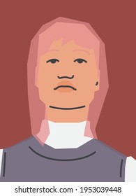 Portrait of a young woman. Vector flat illustration.