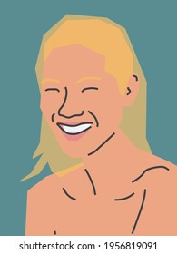 Portrait of a young woman. Vector flat illustration.