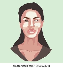 Portrait of a young woman. Vector image flat illustration. Avatar for a social network. Flat illustration vector image