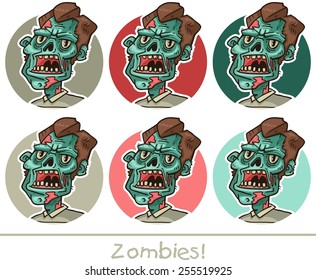 portrait of a zombie set circle