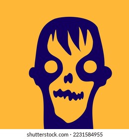 Portrait of a zombie. Vector illustration. Minimalism style.