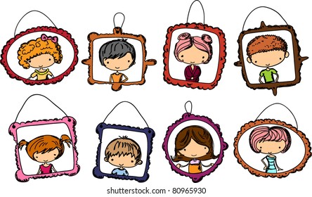 Portraits of children in the frame