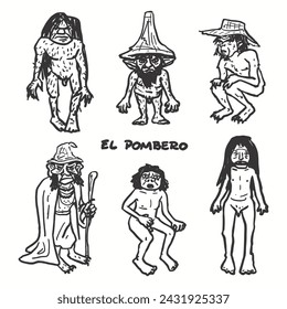 portraits of the legend of el pombero in Latin America