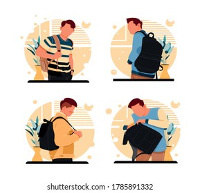 Portraits people of different characters flat design concept