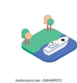 Ilustração de estilo de vetor isométrico de portas 