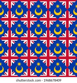 portsmouth and british flags, seamless pattern. vector background
