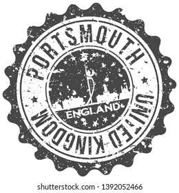 Portsmouth England. City Skyline. Silhouette City. Design Vector. Famous Monuments.