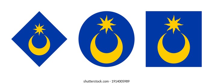 portsmouth flag icon set, isolated on white background