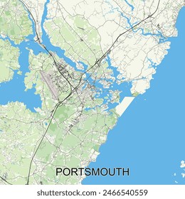 Portsmouth, New Hampshire, United States map poster art