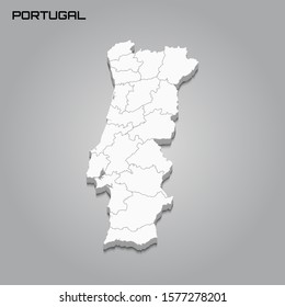 Zoom on Portugal Map and Flag. World Map. 10236063 Vector Art at