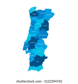 Portugal - administrative map of districts