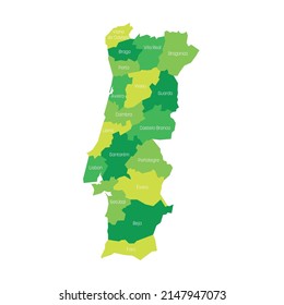Portugal - administrative map of districts