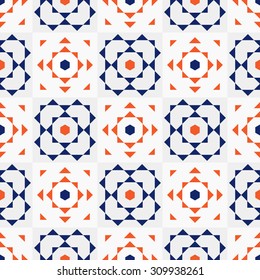 Portugal azulejos inspired vector seamless pattern