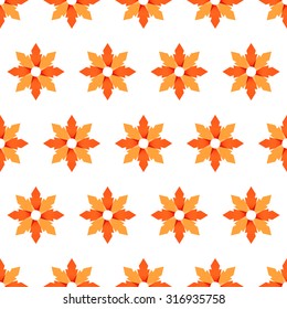 Portugal azulejos inspired vector seamless pattern in autumn colors, eps10