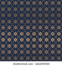 Portugal azulejos tile seamless patterns. gold and blue ornament Luxury tile. Graphic modern pattern, Zellige tile seamless vector background
