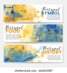 Portugal banner vector set