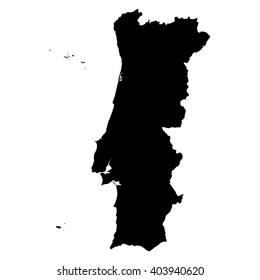 Portugal black map on white background vector