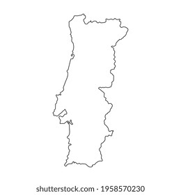 Portugal Blank Vector Map Isolated on White Background. High-Detailed Silhouette Map of Portugal.
