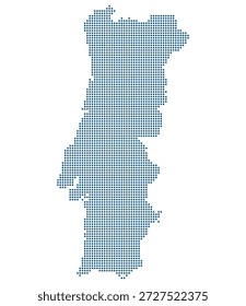 Mapa de Vector de puntos azules de Portugal con fondo transparente para centros de trabajo remotos. Mapa de Portugal en estilo punteado.
