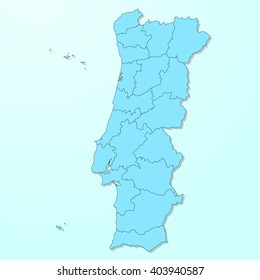 Portugal blue map on degraded background vector