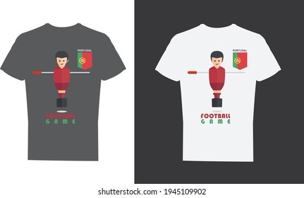 PORTUGAL Board Football Gaming T shirt or E sport Jersey Design Template white and black color combination