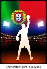 Portugal Boxing on Stadium Background Original Illustration