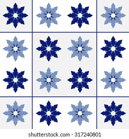 Portugal ceramics Seamless  Pattern. Vector Background. Regular  Texture