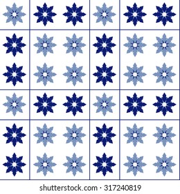 Portugal ceramics Seamless  Pattern. Vector Background. Regular  Texture