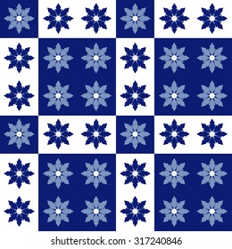 Portugal ceramics Seamless  Pattern. Vector Background. Regular  Texture