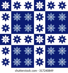 Portugal ceramics Seamless  Pattern. Vector Background. Regular  Texture