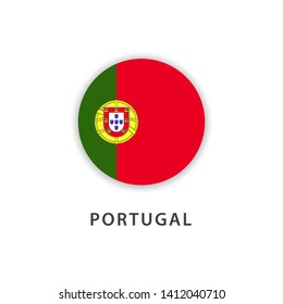 portugal circle flag vector template. Design for banner, greeting cards or print.