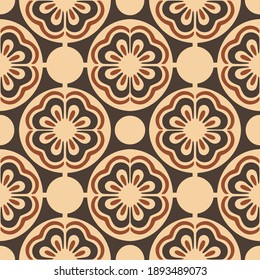 Patrón sin inconvenientes del vector de mosaico de flores de círculo de Portugal