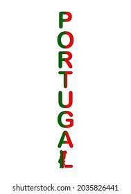 Portugal Color flag map. Vector illustration of national symbol. Graphic design of patriotic element
