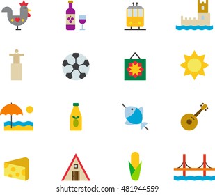 PORTUGAL colored flat icons