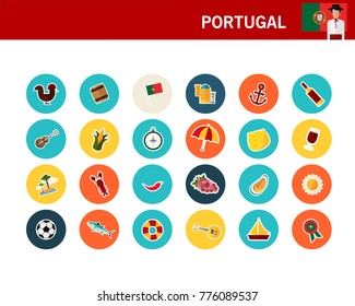 Portugal concept flat icons