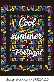 portugal cool summer,t-shirt print poster vector illustration