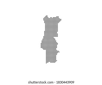 Portugal, country, dotted map. Vector illustration.