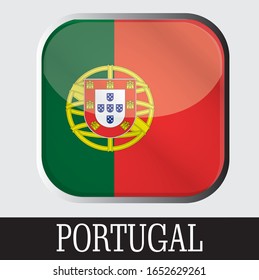 Portugal country flag icon with white background