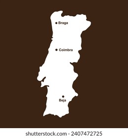 Portugal country map icon vector illustration simple design