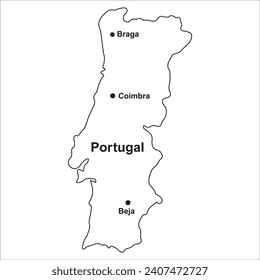 Portugal country map icon vector illustration simple design