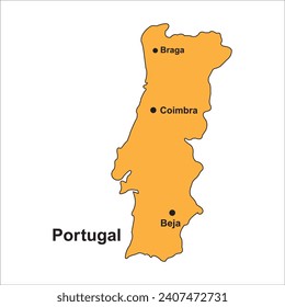 Portugal country map icon vector illustration simple design